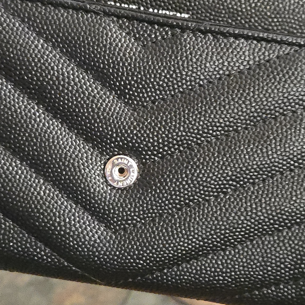 Saint Laurent Black Wallet with Silver Logo - Picture 5 of 7